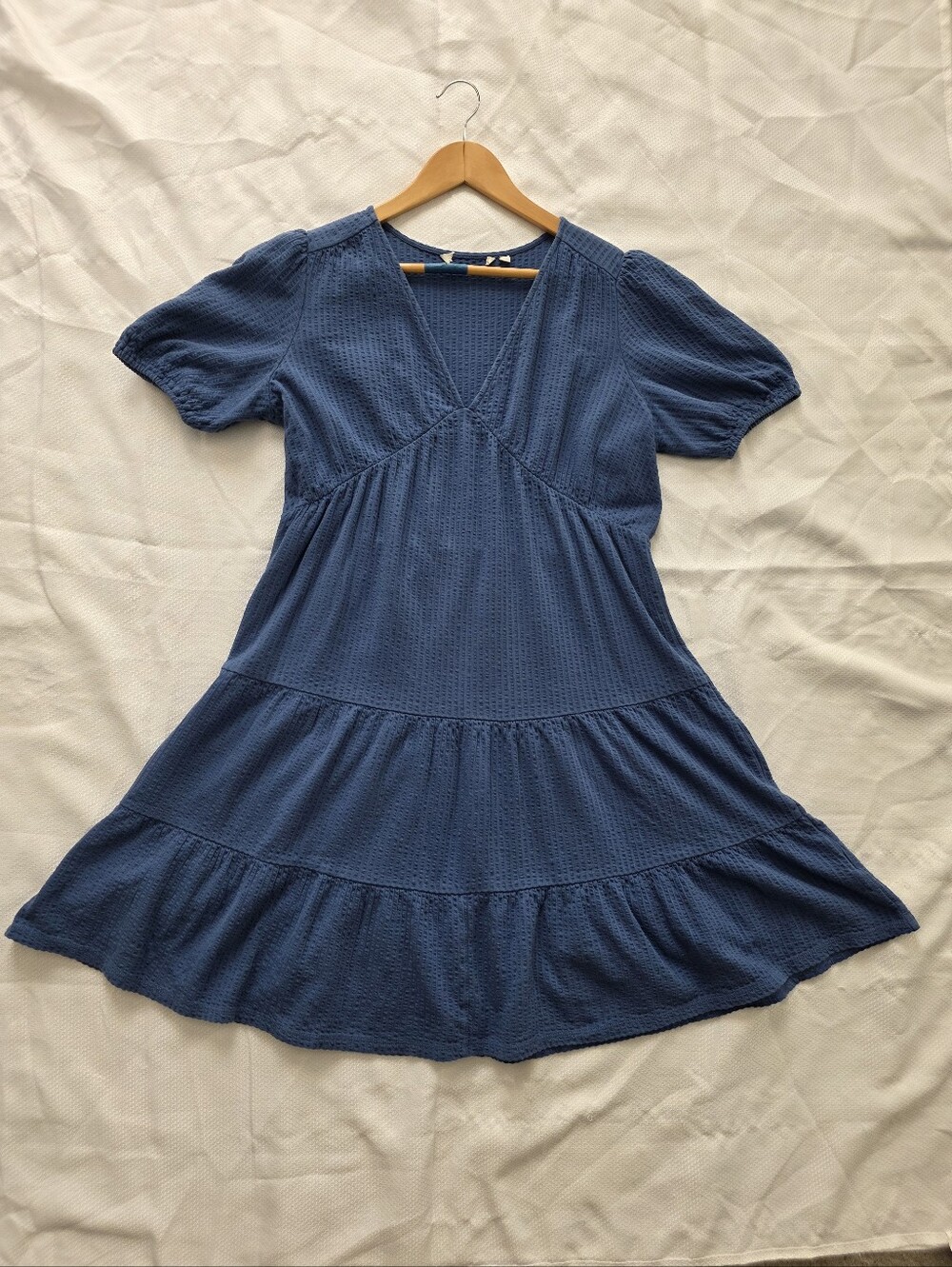 Boden Jersey Seersucker Tiered Mini Dress
